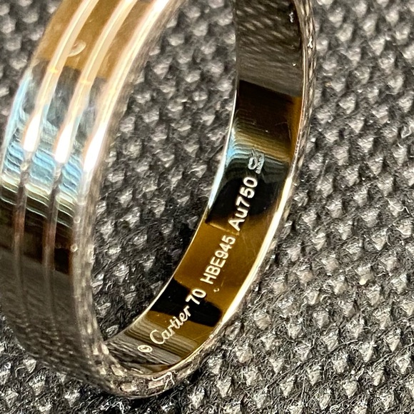 Louis Cartier Wedding Band, 18K White Gold - Picture 4 of 8